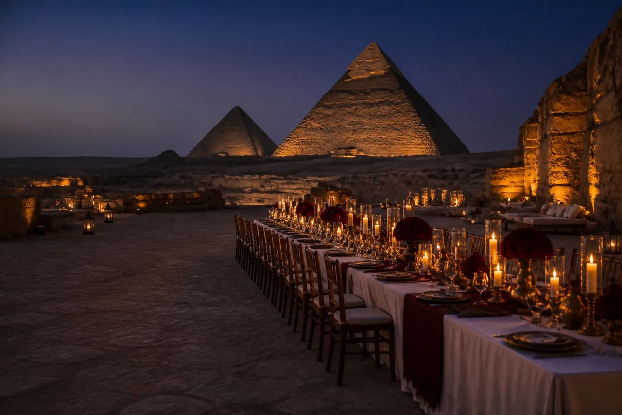 Corporate event conference setup in Egyptian venue