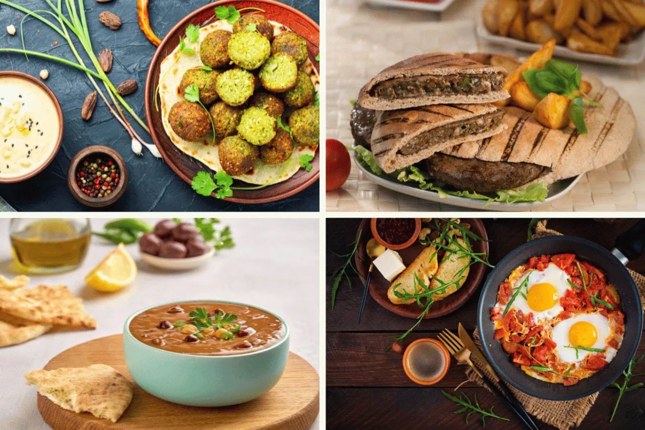 A spread of Egyptian dishes